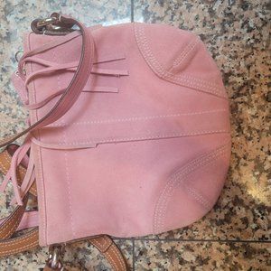 Coach pink suede bag